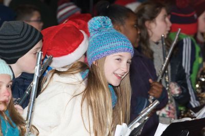 Rochester Tree Lighting
Monday, December 5, was the night of the annual Rochester Tree Lighting. Folks enjoyed festive music by the RMS chorus and band, and witnessed the grand entrance of Santa Claus aboard Rochester’s big yellow fire ladder truck with lights blazing and sirens sounding. Photos by Jean Perry
