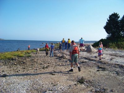 Ram Island Adventure
Participants of the Marion Natural History Museums harbor tour land on Ram Island on a sunny and breezy day in late September. Photo courtesy of Elizabeth Leidhold. 
