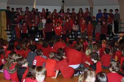 National Wear Red Day
February 7 was National Wear Red Day, and the students at the Sippican School assembled for their monthly all-school meeting decked out in red in support of the American Heart Association’s “Go Red for Women” raising awareness of the threat of heart disease for women. Sippican students raised a whopping $1,025 for the American Heart Association. Photo by Jean Perry
