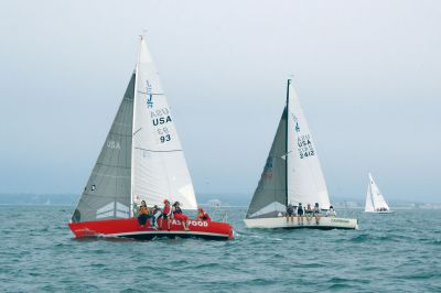 Buzzards Bay Regatta
On August 3-5, the Annual Buzzards Bay Regatta was held, drawing over 400 boats and 1200 sailors from across the country.  The race is the largest multi-class yacht regatta in the USA. Despite foggy weather, all of the boats had strong showings.  Photo by Anne Smith. 
