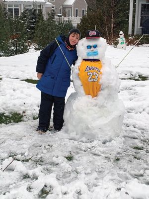 Special Snowman
Ryan Gordon made this snowman after the recent storm. Whoever knew a mask would be a decoration on a snowman? Photo by Rich Gordon
