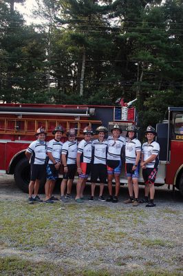 Firefighters Memorial 
Eight firefighters – four from Rochester – followed bagpiper Iain Massie to the Firefighters Memorial the morning of 8/24 to begin the inaugural four-day, 316-mile long Southern New England Brotherhood Ride, organized by Rochester Firefighter Andy Weigel. The ride was to remember 14 who lost their lives in the line of duty this past year. Photos by Jean Perry
