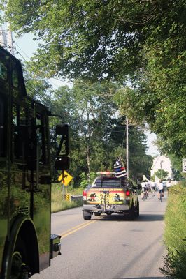 Firefighters Memorial 
Eight firefighters – four from Rochester – followed bagpiper Iain Massie to the Firefighters Memorial the morning of 8/24 to begin the inaugural four-day, 316-mile long Southern New England Brotherhood Ride, organized by Rochester Firefighter Andy Weigel. The ride was to remember 14 who lost their lives in the line of duty this past year. Photos by Jean Perry
