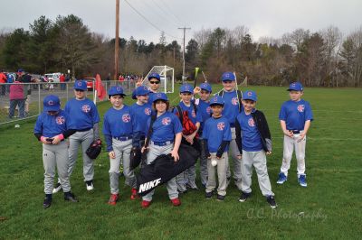 Opening Day 
April 28 was Opening Day in Rochester for the Old Rochester Little League. Retiring Police Chief Paul Magee tossed the first pitch on the (finally) spring Saturday morning. Photos by Colleen Hathaway.
