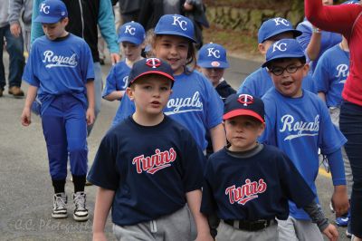 Opening Day 
April 28 was Opening Day in Rochester for the Old Rochester Little League. Retiring Police Chief Paul Magee tossed the first pitch on the (finally) spring Saturday morning. Photos by Colleen Hathaway.
