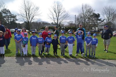 Opening Day 
April 28 was Opening Day in Rochester for the Old Rochester Little League. Retiring Police Chief Paul Magee tossed the first pitch on the (finally) spring Saturday morning. Photos by Colleen Hathaway.
