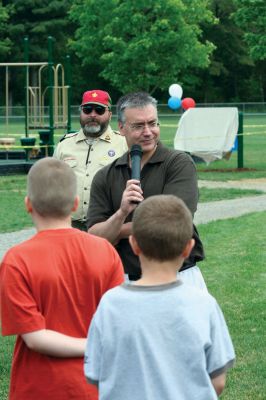 Grand Opening
Rochester pulled out all of the stops as the town dedicated the Dexter Lane Community Playground on Sunday, May 31. The three-hour long dedication ceremony and party included awards of recognition for the many volunteers who helped bring the project to life while offering plenty of food and entertainment to the residents of Rochester. Photo by Robert Chiarito
