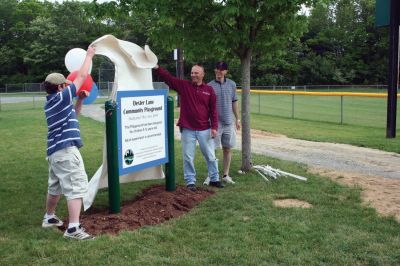 Grand Opening
Rochester pulled out all of the stops as the town dedicated the Dexter Lane Community Playground on Sunday, May 31. The three-hour long dedication ceremony and party included awards of recognition for the many volunteers who helped bring the project to life while offering plenty of food and entertainment to the residents of Rochester. Photo by Robert Chiarito
