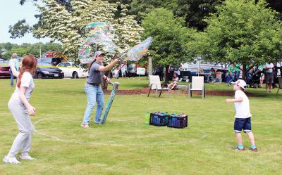 Community Block Party
It was a party for all ages when the Rochester Council on Aging hosted a Community Block Party on June 22. Local 4-H clubs brought animals, while Rochester's Boy Scout and Cub Scout troops provided games that included a soft-ax throw and soft archery-challenge games. The adults’ tables were set up by the Rochester Historical Society and Plymouth County District Attorney's office with information on activities and services. COA Director Eric Poulin said approximately 400 attendees enjoyed the entertainment p
