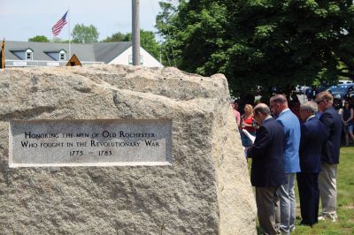 Rochester Memorial Day
The Town of Rochester held a Memorial Day procession on May 26 from Town Hall to Daggett Square, where the Select Board read the names of residents who served in the Civil War and foreign conflicts. The board also ordained Rochester as a Purple Heart Town. Boy Scout Troop 31 and the Rochester Memorial School Band participated. Project 351 student Sadie Hartley Matteson read The Gettysburg Address, Troop 31 member Zach Gagne read the governor’s proclamation and Representative William Straus addressed attende
