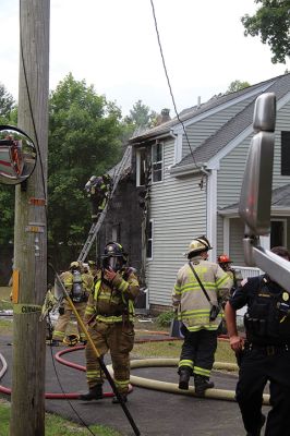 Rochester House Fire
A Memorial Day morning house fire on High Street in Rochester was brought under control by the Rochester Fire Department with assistance from Wareham, Marion, Mattapoisett and Acushnet departments. Photos by Mick Colageo
