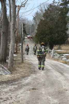 Rochester Fire
Just before 11:00 am on April 2, the Rochester Fire Department was called out to a structure fire on Vaughan Hill Road in Rochester, with initial responders calling for assistance from the Mattapoisett and Marion Fire Departments and a tanker from Rochester. The house was located on a farm about 1,000 feet from the road down a long dirt driveway, which created a problem for supplying water to the scene. 
