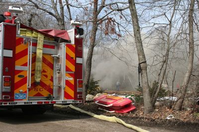 Rochester Fire
Just before 11:00 am on April 2, the Rochester Fire Department was called out to a structure fire on Vaughan Hill Road in Rochester, with initial responders calling for assistance from the Mattapoisett and Marion Fire Departments and a tanker from Rochester. The house was located on a farm about 1,000 feet from the road down a long dirt driveway, which created a problem for supplying water to the scene. 
