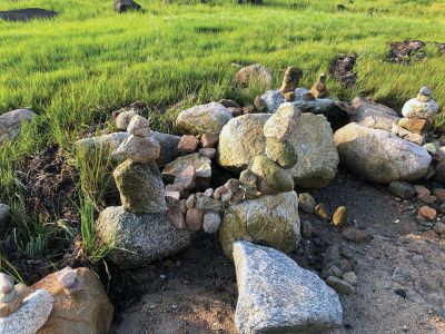 Balanced Rocks
There are numerous balanced rock displays from Pico Beach to the lighthouse in Mattapoisett.  - Nancy Prefontaine
