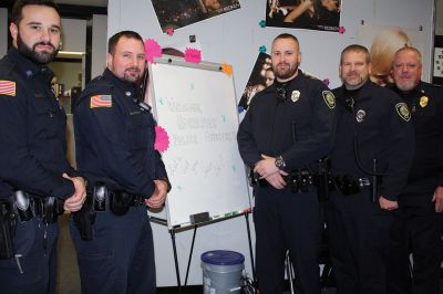 No-Shave November
Cosmetology students at Old Colony gave five Rochester Police officers a shave and a haircut on November 30, marking the end of No-Shave November. The officers raised over $1,500 letting their facial hair grow out, a no-no for the rest of the year for the officers. The funds will benefit Home Base, a charity that serves soldiers returning from combat with PTSD. Photos by Jean Perry
