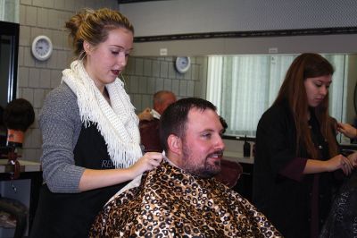 No-Shave November
Cosmetology students at Old Colony gave five Rochester Police officers a shave and a haircut on November 30, marking the end of No-Shave November. The officers raised over $1,500 letting their facial hair grow out, a no-no for the rest of the year for the officers. The funds will benefit Home Base, a charity that serves soldiers returning from combat with PTSD. Photos by Jean Perry
