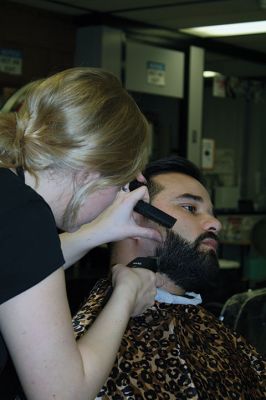 No-Shave November
Cosmetology students at Old Colony gave five Rochester Police officers a shave and a haircut on November 30, marking the end of No-Shave November. The officers raised over $1,500 letting their facial hair grow out, a no-no for the rest of the year for the officers. The funds will benefit Home Base, a charity that serves soldiers returning from combat with PTSD. Photos by Jean Perry
