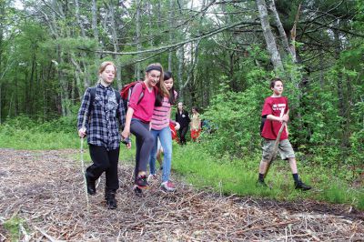 SCOPE Program
ORRJHS seventh-graders participate in the school’s SCOPE program. Wednesday saw the students hiking the Mattapoisett Land Trust and joining together for trust- and team-building exercises under the guidance of science teacher Kathy Gauvin. Photos by Shawn Badgley
