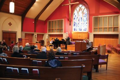 South Coast Chamber Music
The South Coast Chamber Music Society performed selections from Schnittke, Schubert and Brahms during their performance at St. Gabriel’s Church on Saturday evening, March 3. The Show was also included a lecture about the composer prior to the concert and was attended by about seventy people. The South Coast Chamber Music Society will return to St. Gabriel’s Church on March 31 for a concert entitled, Fresh Breeze.  Photo by Robert Chiarito
