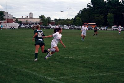 ORR Girls’ Varsity Soccer 
The Old Rochester Regional Girls’ Varsity Soccer team hosted Dighton-Rehoboth on Monday, September 10 at Old Rochester Regional High School.  Senior Captain Hannah Walsh takes the ball down the field to score.  Photo by Katy Fitzpatrick.
