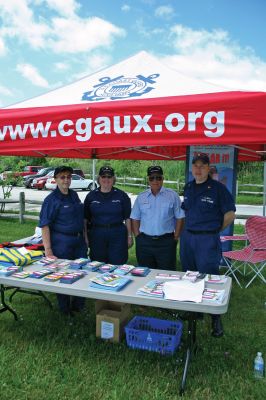 Safety Days
Renate Mello, Mary Baumgartner and Manny Rego of the U.S. Coast Guard Auxiliary along with U.S. Coast Guard Member Bob Simcox participated in Marion's first annual Public Safety Day this past weekend at Marion's Silvershell Beach. Photo by Robert Chiarito.
 

