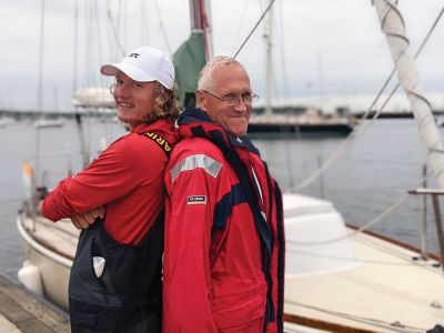 Cal Currier
Bill Saltonstall, right, and grandson Cal Currier may reside on opposite coasts, but the California-raised Currier has made many visits to his extended family in Marion, and motivation to follow in the footsteps of his father James and his grandfather led him to take a bold step this year, crossing the Atlantic on a sailboat all by himself. Photo courtesy of the Currier Family. August 4, 2022 edition
