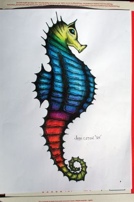 Salty the Seahorse
Jeff Caton shares his recent drawing of Salty the Seahorse circa 1980s, in loving memory to Delia M. Caton for her June 20 birthday.
