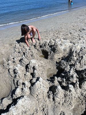 Sandcastle 
Melissa Sepúlveda shared a July 4th photo of her son Manny, who spent hours building this drip-sand castle that spans around 10 feet in length.
