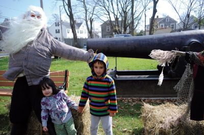 Scarecrow Fun
Angela and Christian Pedulli play and have fun at the October 15, 2011 Mattapoisett Free Public Library scarecrow contest. Photo by Felix Perez.
