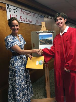 Scholarships
Old Rochester Regional Visual Art Teacher Kate Butler presents Joseph E. Dupre IV with the Priscilla Hathaway Art Scholarship, and MLT Chair of Education Ellen P. Flynn presents Reagan Rock with the Blanche B. Perry Scholarship. Photos courtesy of Ellen P. Flynn
