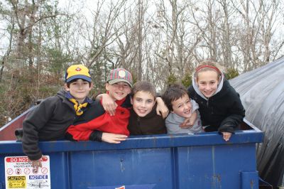 Scout Raffle
Members of the Marion Cub and Boy Scout Troop 32 conducted a raffle on December 10, 2011 to raise funds for 2012 activities. Left to right: Lucas Morrell, Dylan Villa, Hunter Gonsalves, Chris Savino and Peyton Villa pal around at the raffle. Photo by Joan Hartnett-Barry.
