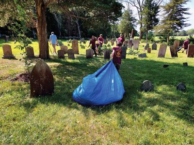 Hammond Cemetery 
The July 19 cleanup of Hammond Cemetery on River Road was aided with help from Rochester Boy Scout Troop 31. Photos courtesy Ray Hanks
