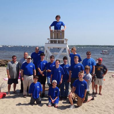 Eagle Scout Project
Members of Mattapoisett’s Boy Scout Troop 53 gather around the completed Eagle Scout project for Owen Lee (top). The scouts were aided by the Highway Department in transporting the lifeguard stands to Town Beach. Photo courtesy of Bodil Perkins.
