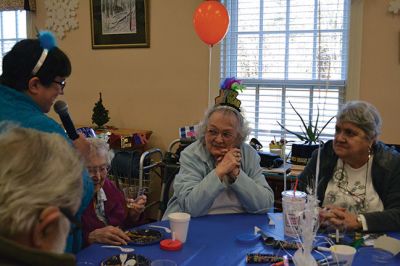 Noon Year’s Eve
The year 2014 arrived a little early on Tuesday afternoon for the guests at the Senior Center’s Annual New Year’s Eve party. It was a “Noon Year’s Eve” party of sorts, with more than enough shiny hats and tiaras, colorful noisemakers, bright balloons, and champagne to go around. Photo by Jean Perry
