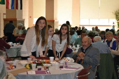 Thanksgiving Dinner
Old Rochester Regional Junior High School eighth grade students and staff volunteered over the weekend to present the 24th annual Thanksgiving dinner for Tri-Town senior citizens on Sunday, November 23. Seniors of Mattapoisett, Marion, and Rochester were invited to a Thanksgiving feast in the cafeteria complete with turkey and all the traditional trimmings. Photos by Jean Perry
