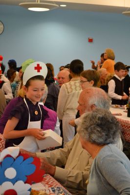 Seniors Appreciation at Center School
One of the highlights of the third-grade school year, students dressed up as famous Americans and treated senior citizens from the Council on Aging to a senior citizen appreciation breakfast the morning of June 6. The third-graders sang patriotic songs like the Star-Spangled Banner and My Country ‘Tis of Thee, dressed as the American figure of their choice. Photo by Jean Perry
