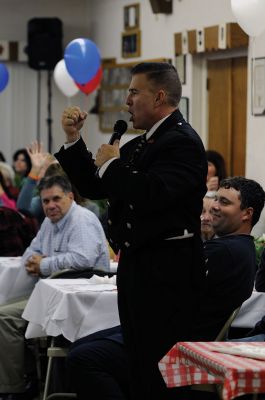 The Singing Trooper
Dan “The Singing Trooper” Clark and his wife, Mary, entertain attendees at Saturday’s Friends of Benjamin D. Cushing Veterans of Foreign Wars Post 2425 benefit recognizing members and the Ladies Auxiliary in Marion. Photos by Felix Perez. 
