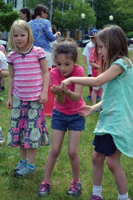 Field Day Fun at Sippican School 
Friday morning we caught some first-graders in the middle of a hula-hoop relay on the grounds of Sippican School. Holding hands and cheering each other on, the kids twisted and turned themselves through the hoops and the first team to get their hoop to travel down and up the line again won the relay. Can you guess which team won? Photo by Jean Perry
