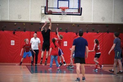 Sippican School Basketball
The Sippican School gymnasium was lit up the night of Thursday, March 23, for the annual sixth grade versus staff and parents basketball game. The adult team seemed to have fun giving the students a consistently hard time throughout, but in the end, it was the students who triumphed 37-33. Photos by Colin Veitch
