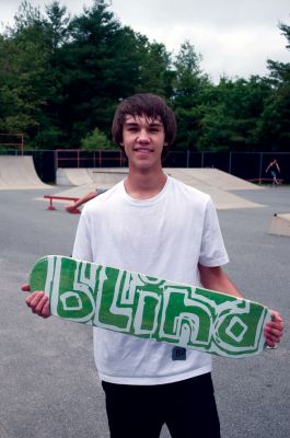 Skate Shredfest
Winner of the "Game of Skate" competition at the Mattapoisett Shred Fest on June 25, 2011, Ross Travers, shows off his prize. The Skate Shred benefit, organized by resident Nick Mitchell, raised money for the Mattapoisett Skate Park's upkeep. Photo by Felix Perez.
