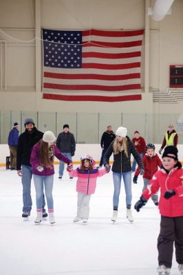 Marion Pack 32 Cub Scouts Fundraiser
The Marion Pack 32 Cub Scouts, with the sponsorship of the Marion Recreation Department, held a Tabor Skate fundraiser on Sunday, January 11 in the Travis Roy Rink at Johnson Arena at Tabor Academy. Skaters sipped coffee and hot chocolate and enjoyed an afternoon of frozen fun while supporting the Scouts of Marion. Photos by Colin Veitch. January 15, 2015 edition
