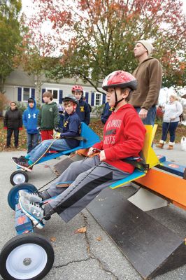 Soapbox Derby 
The Marion Cub Scouts Pack 32 Biennial Soapbox Derby rolled through Holmes Street in Marion on November 14, along with the annual food drive in partnership with the Marion Police and the First Congregational Church of Marion. Over 500 pounds of food were 
