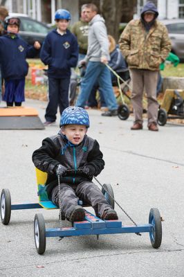 Soapbox Derby 
The Marion Cub Scouts Pack 32 Biennial Soapbox Derby rolled through Holmes Street in Marion on November 14, along with the annual food drive in partnership with the Marion Police and the First Congregational Church of Marion. Over 500 pounds of food were 
