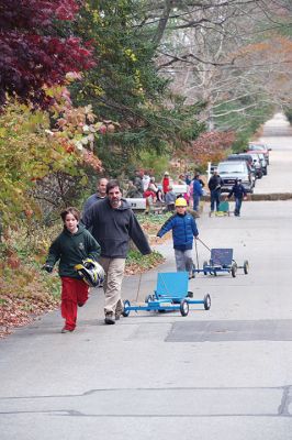 Soapbox Derby 
The Marion Cub Scouts Pack 32 Biennial Soapbox Derby rolled through Holmes Street in Marion on November 14, along with the annual food drive in partnership with the Marion Police and the First Congregational Church of Marion. Over 500 pounds of food were 
