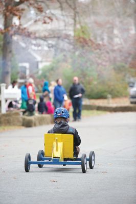 Soapbox Derby 
The Marion Cub Scouts Pack 32 Biennial Soapbox Derby rolled through Holmes Street in Marion on November 14, along with the annual food drive in partnership with the Marion Police and the First Congregational Church of Marion. Over 500 pounds of food were 
