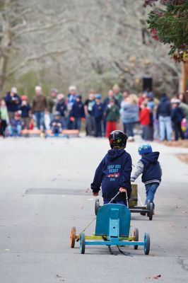 Soapbox Derby 
The Marion Cub Scouts Pack 32 Biennial Soapbox Derby rolled through Holmes Street in Marion on November 14, along with the annual food drive in partnership with the Marion Police and the First Congregational Church of Marion. Over 500 pounds of food were 
