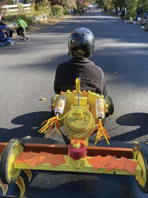 Soapbox Derby
Marion and Rochester Cub Scouts came together on November 6 for a soapbox derby on Holmes Street in Marion. The longtime fundraising event was not held in 2020 due to the coronavirus pandemic but made a roaring return on Saturday, as children raced their homemade go-carts and collected donations for the Murphy and Others, Living Interdependently for Future Endeavors, Inc. (M.O. L.I.F.E.) non-profit food pantry in Fairhaven. Photos by Mick Colageo and Reade Whinnem
