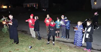 Caroling
On December 17, members of St. Gabriel's Episcopal Church in Marion went caroling. After warming up with hot cider and cookies, we walked along Joanne Drive, stopping to sing Christmas carols for many of the residents. We were greeted with smiles when people opened their front doors to hear us sing. Photos courtesy of Tanya Ambrosi
