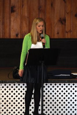 St. Patty's
Kaitlyn Florio entertains at the St. Patricks luncheon hosted by the Mattapoisett Friends of the Elderly on March 18, 2010. There was plenty of green cake, green punch, and good conversation in the room. Photo by Anne OBrien-Kakley.
