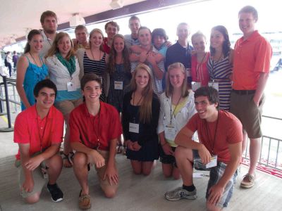 Stay in the Game
A group of 18 student athletes from ORRHS attended the Stay in the Game Conference held at Gillette Stadium on Wednesday, May 30.  The conference focused on the negative effects of driving under the influence and how the students could be positive role models for their fellow peers in the school.  Photo by Denise Mello. 
